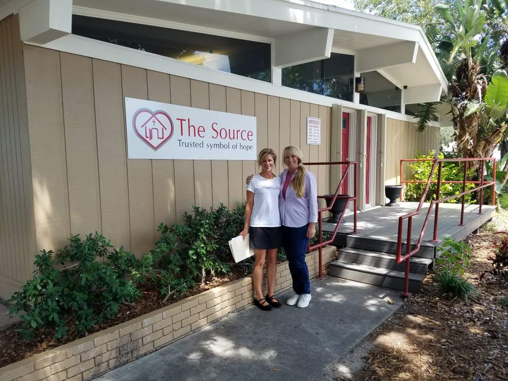 Encouraging the homeless with simple stretches and posture tips at The Source, Vero Beach